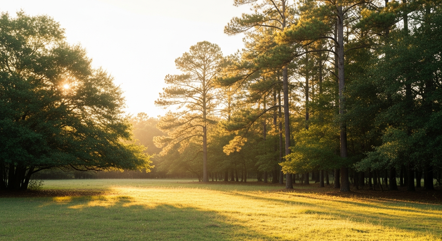 Walking trails through the East Texas pines at Shepherd's Pasture